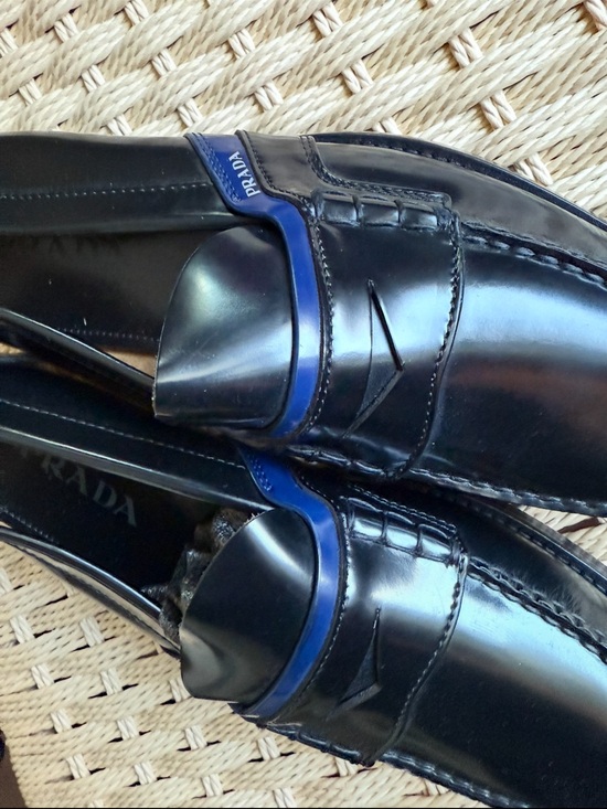 AUTH LUXURY PRADA PENNY LOAFER SHOES 2DG100 BLACK LEATHER US 9.5 main image 9